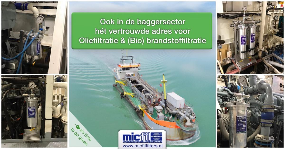 Baggersector brandstof en oliefiltersysteem Baggersector brandstof en oliefiltersysteem