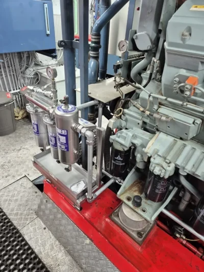 Gasoliefiltratie aan boord van de Andamento